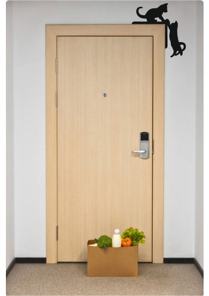 Kediler Kapı Sağ Köşe Dekoru Mdf Duvar Dekorasyon Lazer Kesim Her Biri 15x9 Cm fiyatları