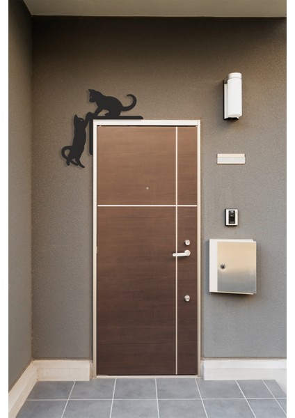 Kediler Kapı Sağ Köşe Dekoru Mdf Duvar Dekorasyon Lazer Kesim Her Biri 15x9 Cm fırsatları