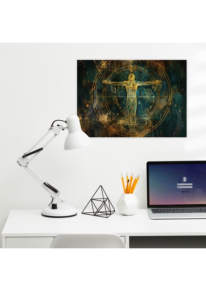 Vitruvian Man Göksel Duvar Sanatı - Leonardo Da Vinci Kanvas Duvar Tablosu modelleri