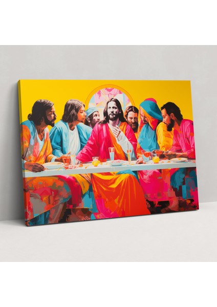 Isa'nın Son Akşam Yemeği Duvar Dekorasyonu - Kutsal Sanat Sanatsal Duvar Dekoru Canlı Renkler
