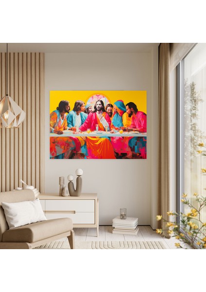 Isa'nın Son Akşam Yemeği Duvar Dekorasyonu - Kutsal Sanat Sanatsal Duvar Dekoru Canlı Renkler fiyatları
