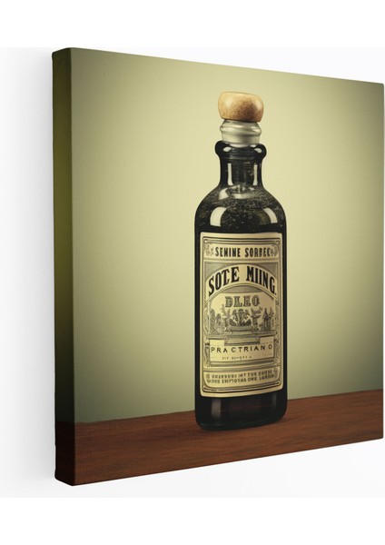 Antik Tıp Reklamı Kanvas Tablo - Tıp Nostalji Eski Tıp Şişesi Kanvas Tablo