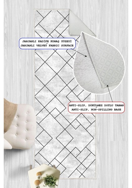 Dijital Baskılı Geometrik Desen Dekoratif Kaymaz Taban Yıkanabilir Yolluk Antre Hol Halısı Salon Halısı fiyatları