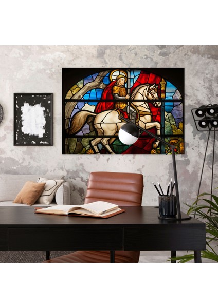 Ortaçağ Vitray Kanvas Tablo - Ortaçağ Kanvas Duvar Sanatı Ev Dekorasyonu fiyatları