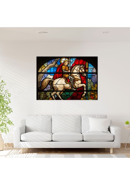 Ortaçağ Vitray Kanvas Tablo - Ortaçağ Kanvas Duvar Sanatı Ev Dekorasyonu modelleri