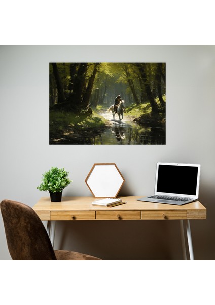 Orta Çağ Şövalyesi Kanvas Tablo - Ortaçağ Ev Dekorasyonu Şıklık Kanvas Duvar Sanatı fiyatları