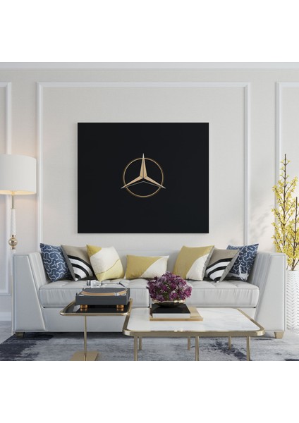 Mercedes Logolu Duvar Sanatı - Zarafet ve Şıklık ile Ev Dekorasyonu Için Kanvas Tablo fiyatları