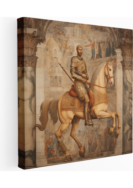Regal Şövalye Fresko Kanvas Tablo Sanatı