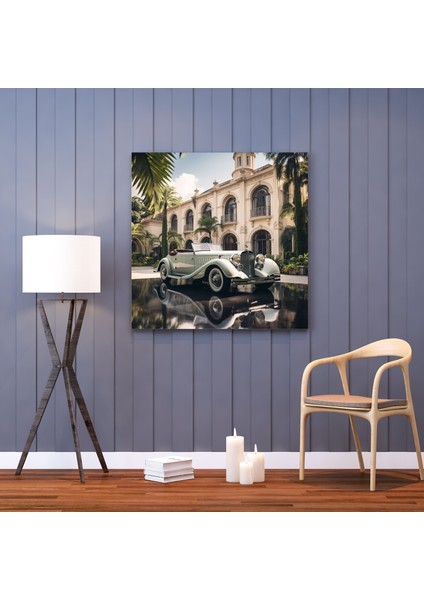 Mercedes Art Deco Kanvas Tablo - Vintage Araba Duvar Dekorasyonu fiyatları