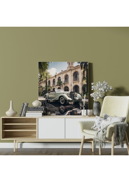 Mercedes Art Deco Kanvas Tablo - Vintage Araba Duvar Dekorasyonu modelleri
