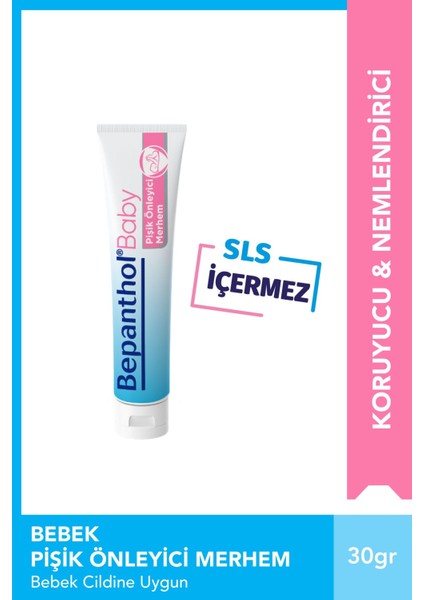Baby Pişik Önleyici Merhem - Hassas Bebek Cildini Korur ve Nemlendirir, 30 gr Tüp, Provitamin B5 ile Zenginleştirilmiştir