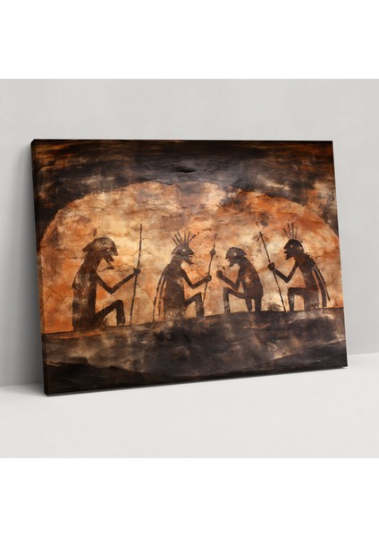 Orta Taş Devri Duvar Süslemesi - Antik Ritüeller ve Inançların Kaya Sanatı - Orta Taş Devri Ev Dekorasyonu Duvar Süslemesi