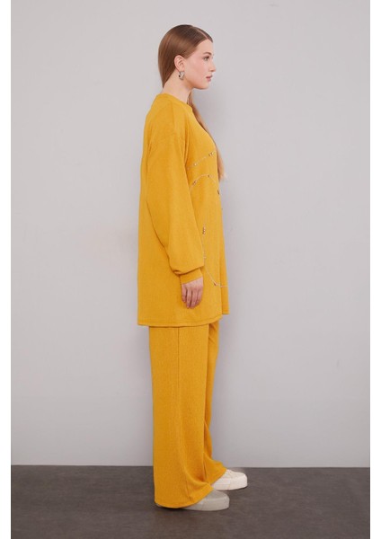 Hardal Şerit Taş Detaylı Ikili Takım modelleri