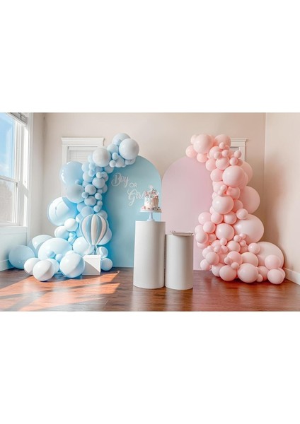 Parti Setim^^ Cinsiyet Partisi 80'li Balon Seti Macaron Mavi ve Macaron Pembe