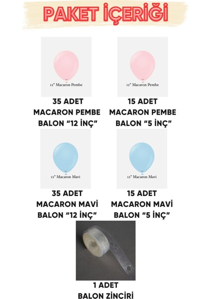 Parti Setim^^ Cinsiyet Partisi 80'li Balon Seti Macaron Mavi ve Macaron Pembe fiyatları