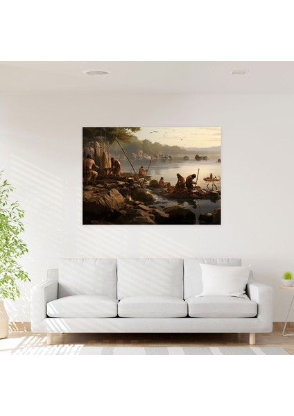 Orta Taş Devri Duvar Sanatı - Balık Avı Sahnesi - Orta Taş Devri Duvar Sanatı Balık Avı fiyatları