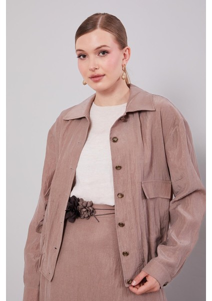 Kahve Gül Detaylı Cupra Etekli Takım fırsatları