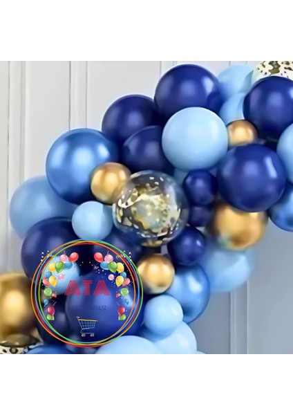 ^^ Doğum Günü Konsepti *krom Gold*açık Mavi*lacivert*şeffaf* 100LÜ Balon Zinciri Parti Seti 10GRPUL modelleri