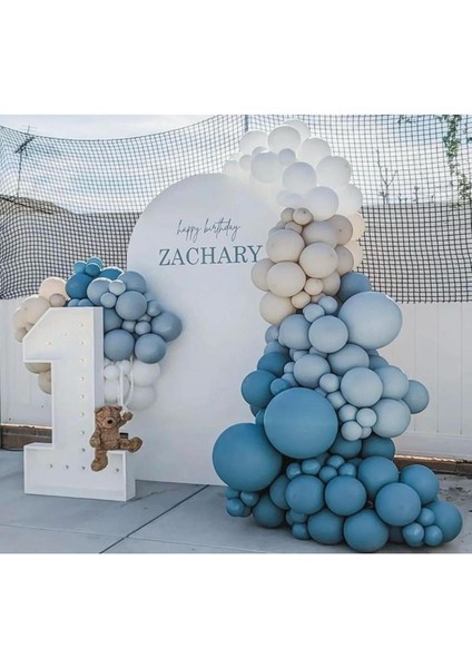 Parti Setim^^ Derin Okyanus* Fırtına Mavi* Deniz Kumu* Beyaz 100'LÜ Balon Seti