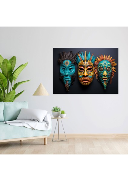 Orta Taş Devri Tören Maskeleri Duvar Dekorasyonu - Orta Taş Devri Tören Sanatı Orta Taş Devri Tören Maskeleri Kanvas Tablo. modelleri