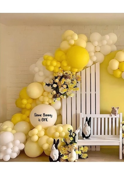 Parti Setim^^ Sarı* Sarı Macaron* Beyaz 100'LÜ Balon Seti