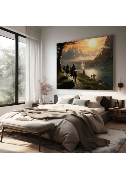 Orta Dünya Yol Arkadaşlığı Duvar Sanatı - Orta Dünya Seyahat Kanvas fiyatları