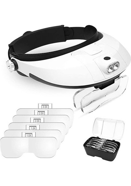 MG81001-G LED Işıklı Gözlük Kafa Büyüteç