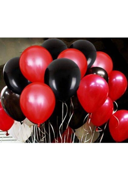 - 100 Adet Kırmızı-Siyah Renk Metalik Helyum Uyumlu Uçan Balon Parti Süslemeleri fiyatları