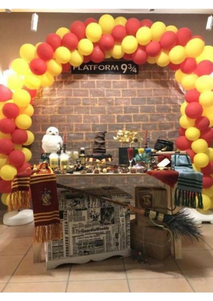 100 Adet Sarı Kırmızı Balon Konsepti +Balon Zinciri Hediye