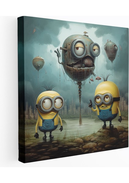 Minions Duvar Dekorasyonu - Sürrealist Kanvas Tablo Baskı - Minions Hayalperest Manzara Ev Dekorasyonu Kanvas Tablo Baskı