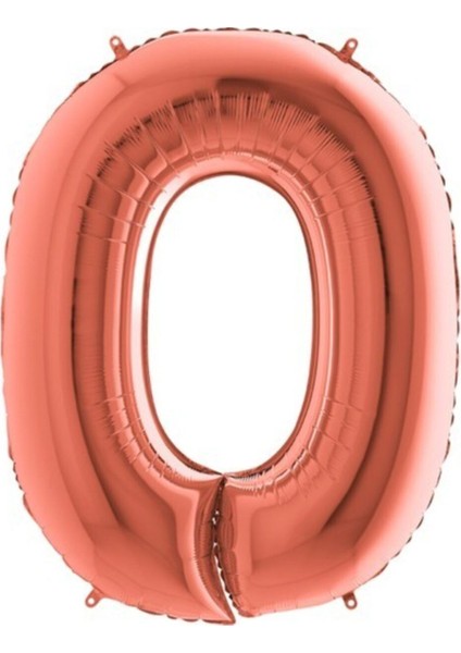 0 Rakam Rose Gold Folyo Balon 100 cm