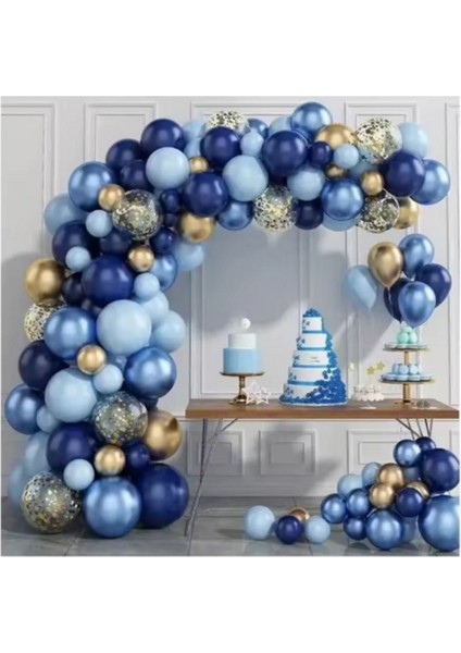 Balon Süsleme Doğum Günü Lacivert Tema Balon Zinciri 70 Adet Balon