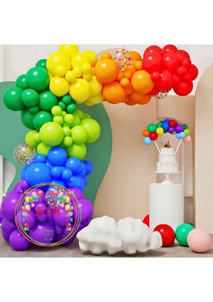 ^^doğum Günü Konsepti *fıstık Yeşili*mor*mavi*yeşil*turuncu*kırmızı*sarı* 100 Lü Balon Zinciri