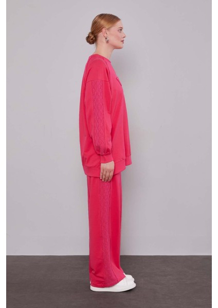 Fuşya Şerit Dantel Detaylı Spor Takım fiyatları