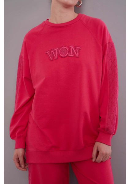 Fuşya Şerit Dantel Detaylı Spor Takım fırsatları