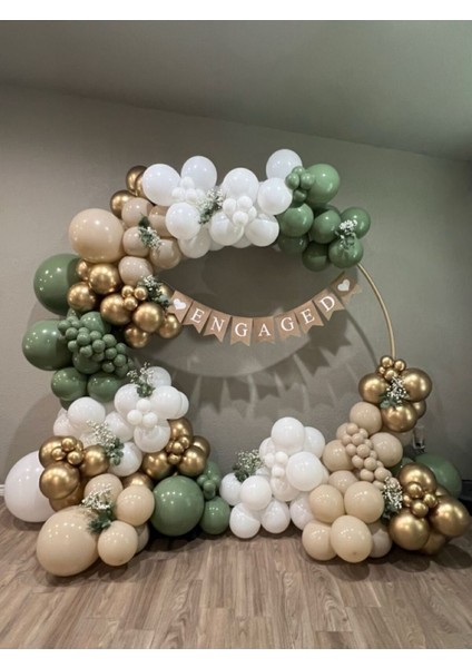 Parti Setim^^ Gold Krom* Beyaz* Okaliptus* Deniz Kumu Balon Seti