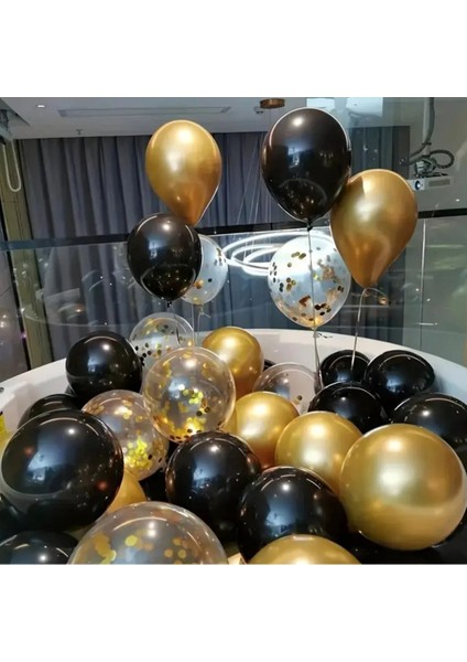Siyah Metalik Payetli Balon Seti fiyatları