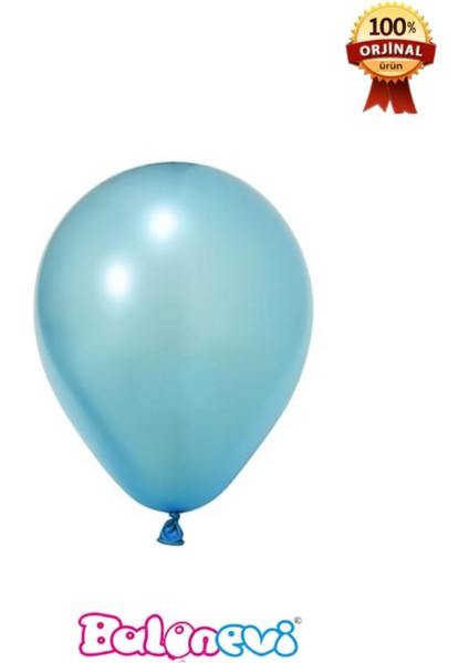 12’’ Baskı Balonu Metalik Açık Mavi 100’ Lü