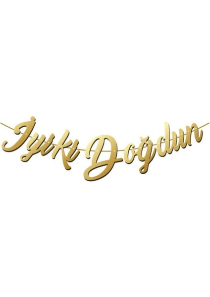Iyi Ki Doğdun Kaligrafik Gold Banner