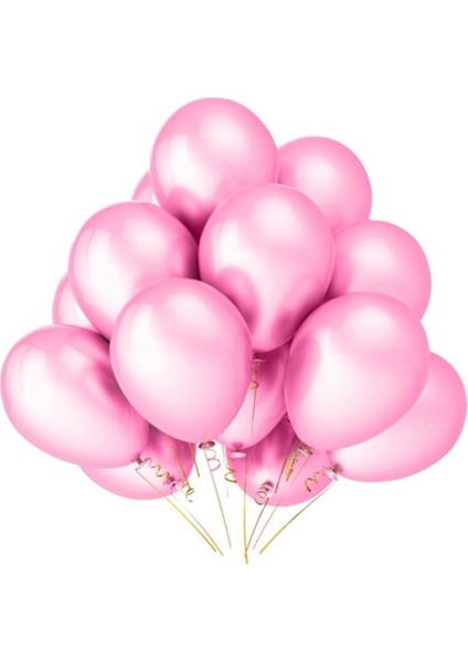 Metalik Pembe Balon 12 Inç Helyuma Uygun