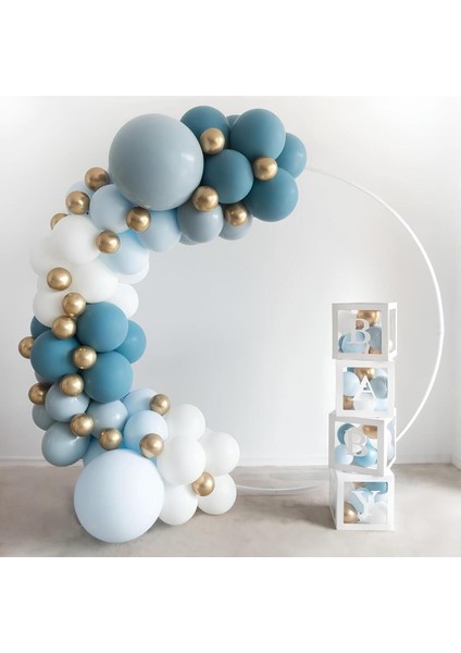 Parti Setim^^ Beyaz* Fırtına Mavi* Gold Krom* Derin Okyanus 60'lı Balon Seti