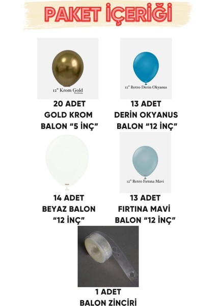 Parti Setim^^ Beyaz* Fırtına Mavi* Gold Krom* Derin Okyanus 60'lı Balon Seti fiyatları