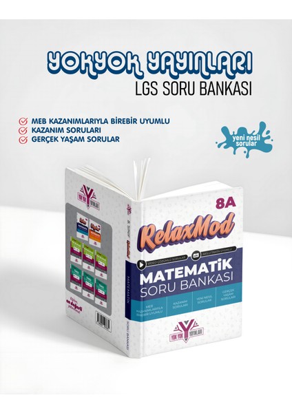 Yeni 8. Sınıf Lgs Matematik Soru Bankası Relaxmod - 2025 Basım - 888 Adet Soru
