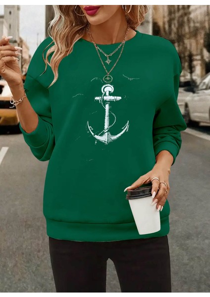 Kadın Uzun Kollu Bisiklet Yaka Desenli Viskon Iki Iplik Bluz indirimleri