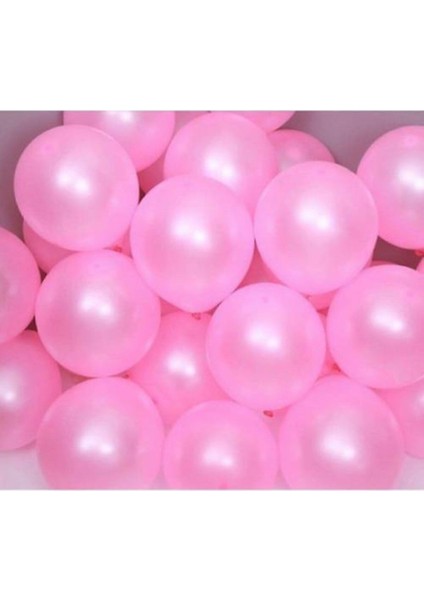 Metalik Pembe Balon 12" Inç 10 Adet