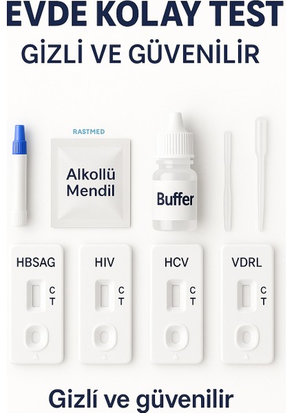 Rastmed-Akslepion Profosyonel A. HUMAN,HCV.VDRL,HBSAG Rapid 4 LÜ - (Ev Tipi)