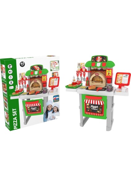 Sesli Işıklı Kasiyerli Pizza Restoran Oyun Seti