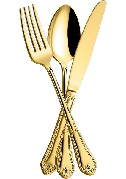 Dıana - 4125G - 72 Parça, 1. Sınıf Paslanmaz Çelik, Modern, Çatal, Kaşık, Bıçak Takımı, Gold Renk