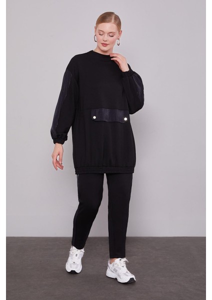 Siyah Parıltılı Şerit Detay Ikili Takım fiyatları