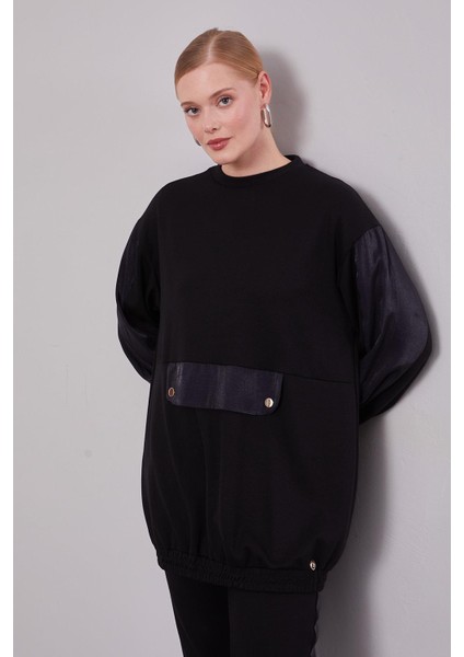 Siyah Parıltılı Şerit Detay Ikili Takım fırsatları